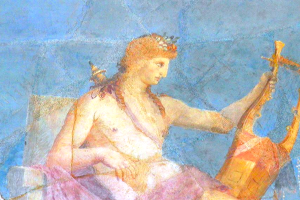 Apollo with lyre (fresco fragment)